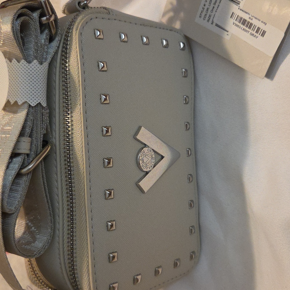 Valentino Orlandi Light Grey Studded Women's Bag